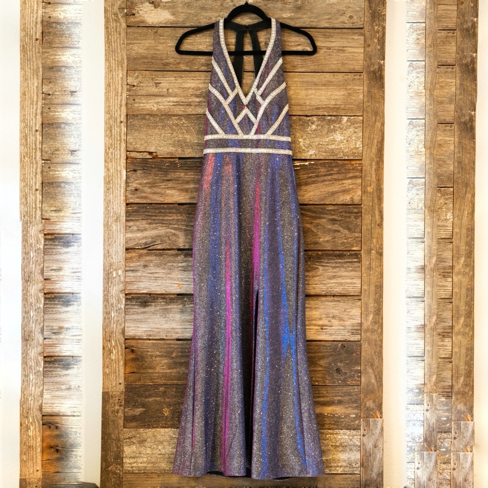 Sparkling Halter Maxi Dress